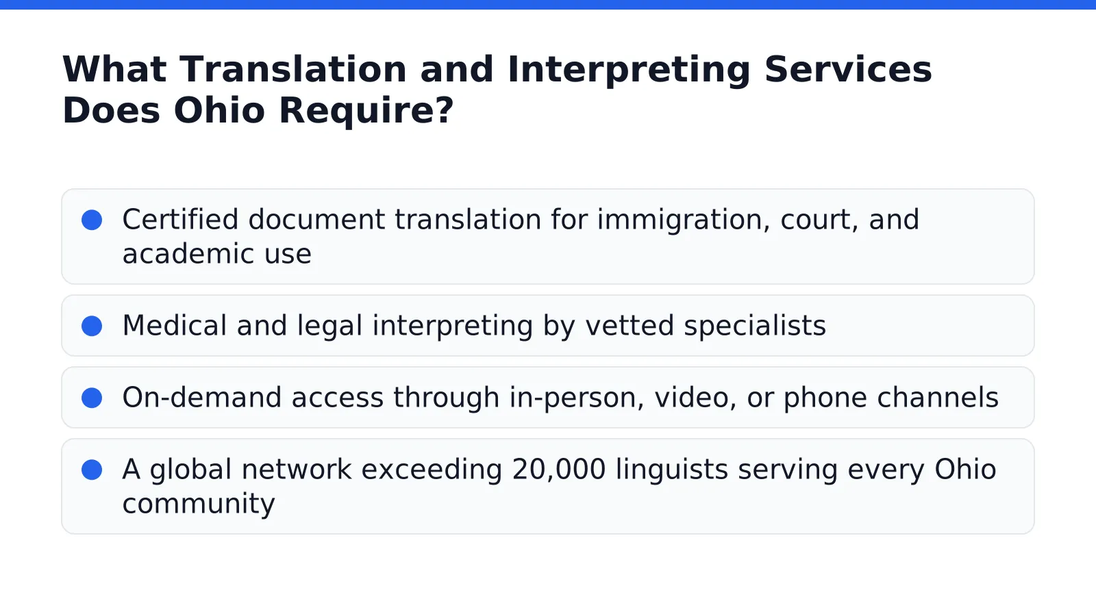 What Translation and Interpreting Services Does Ohio Require