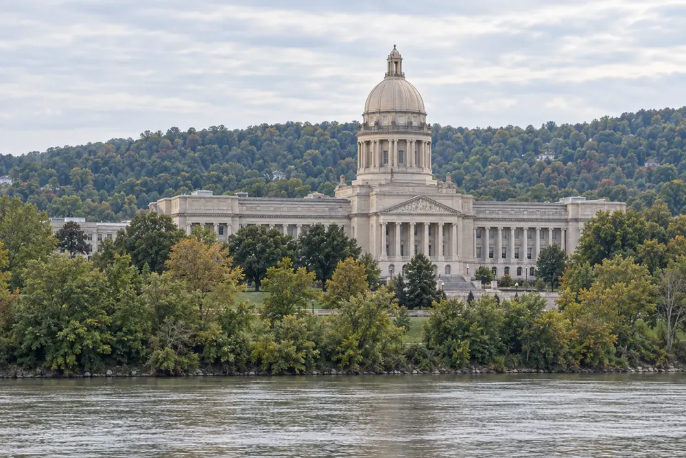 The Kentucky State Capitol above the Kentucky River at Frankfort