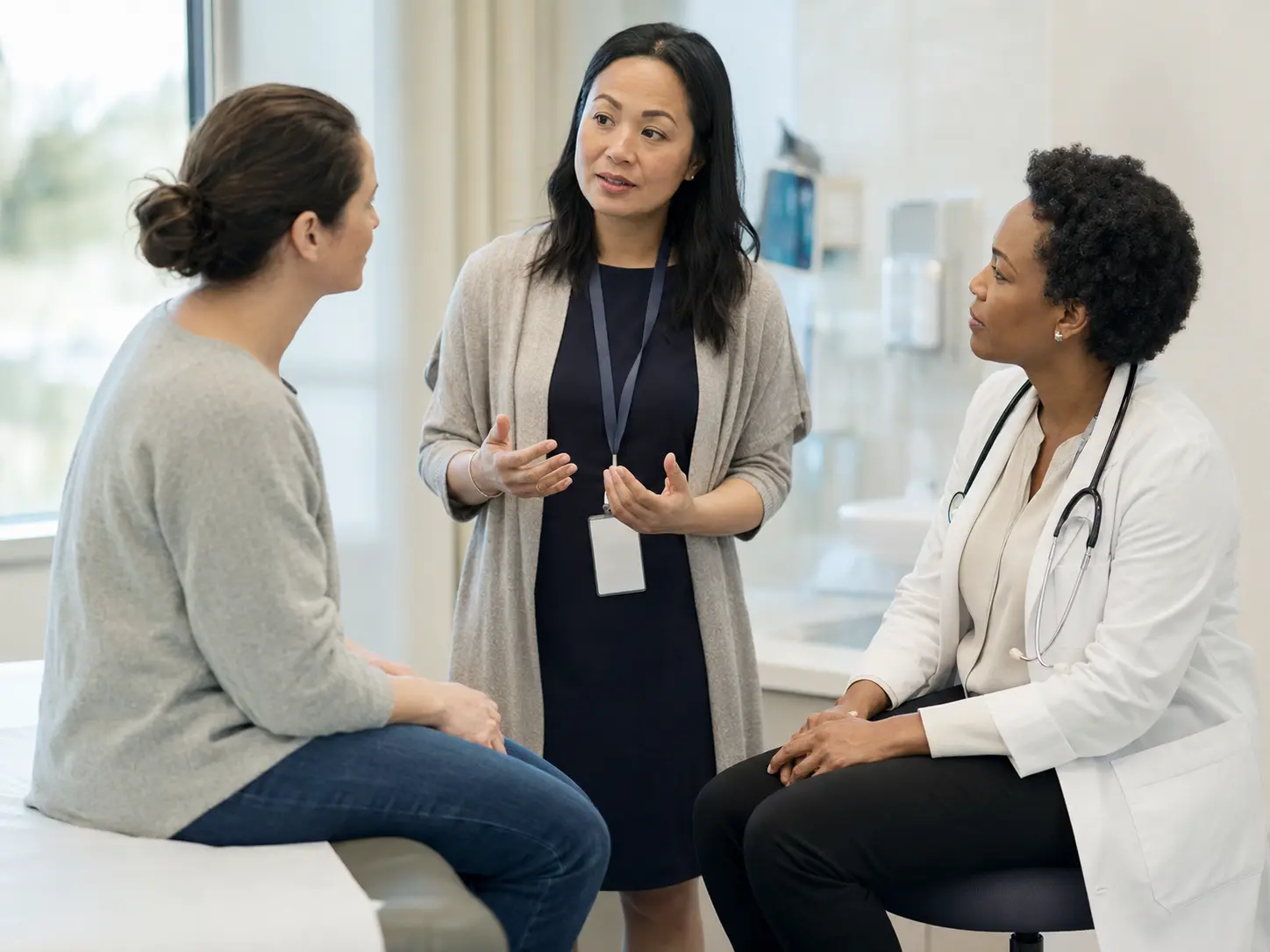 Certified medical interpreter facilitating communication between healthcare professionals and patients.
